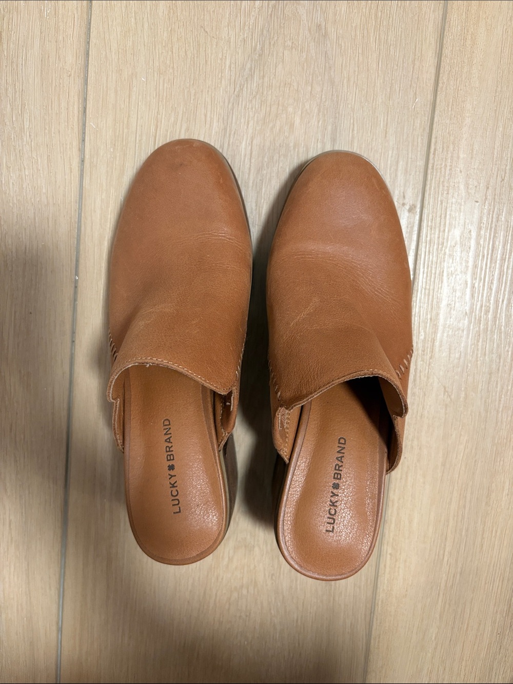 Lucky Brand Qewel Block Leather Mule Clogs - Picture 3 of 5